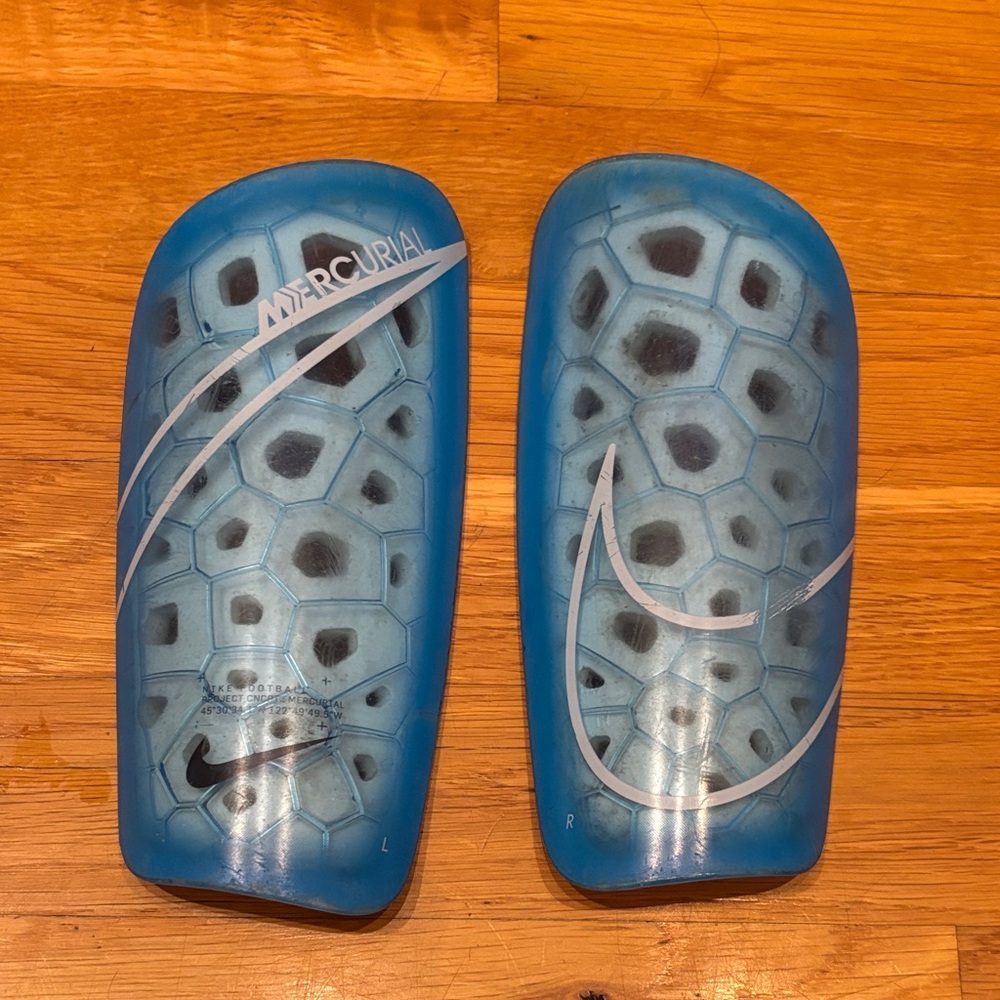 Nike Mercurial Blue Soccer Shin Guards